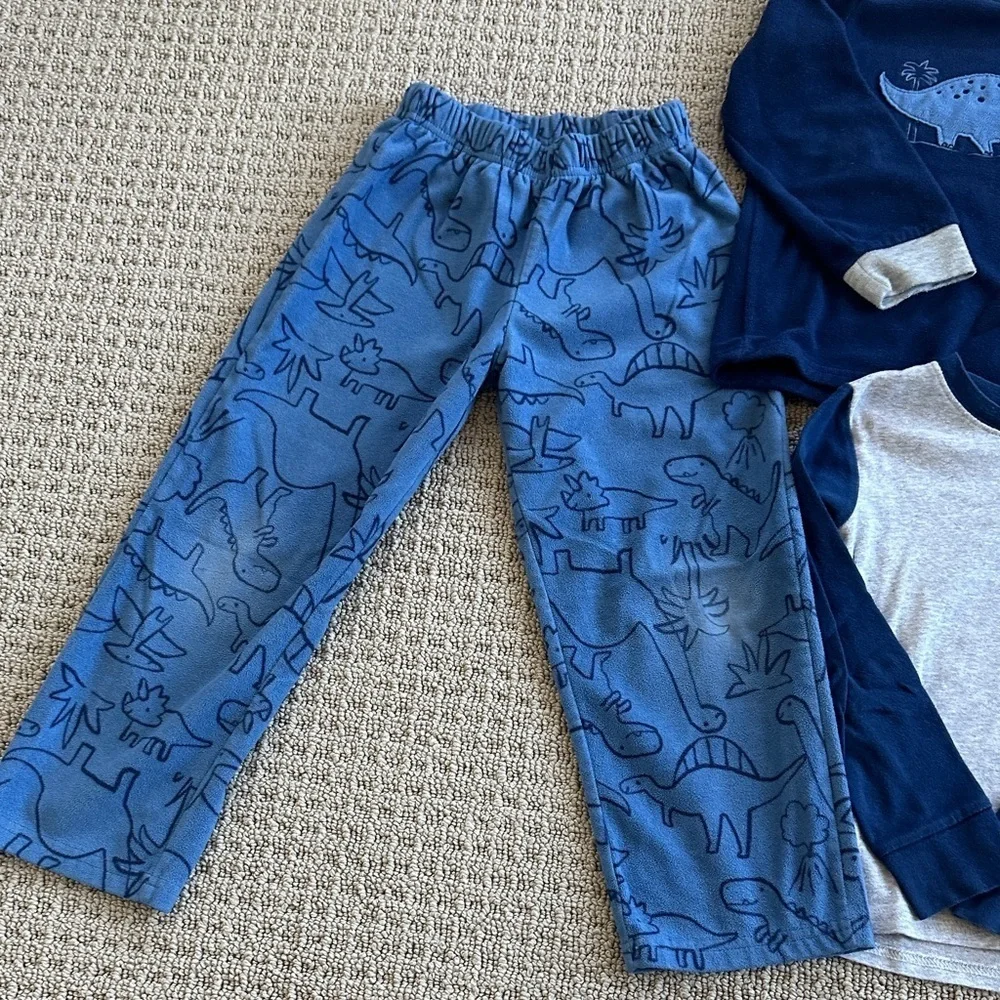 Carter's Blue and Gray Dinosaur4 pcs Pajama Set